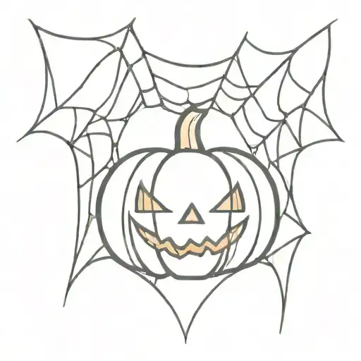 Halloween Pumpkin Spiderwebs Bats Flying