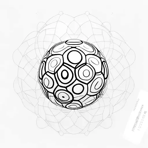 A Minimalist Tattoo Of A Soccer Ball Morphing Into An Anime Character