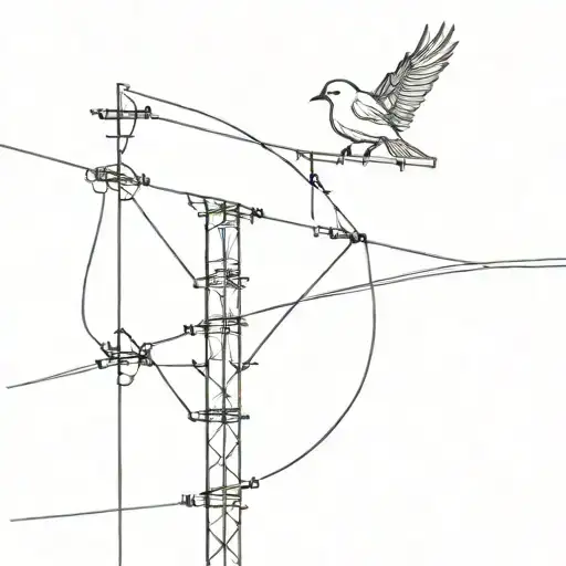 Bird On Electric Pylon