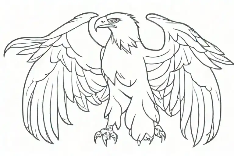 Eagle Shape Outline Full Body