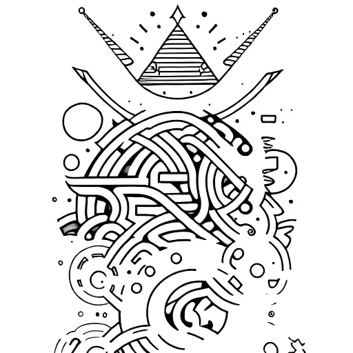 A Minimalist Tattoo Of The Number 108 In A Psychedelic Font