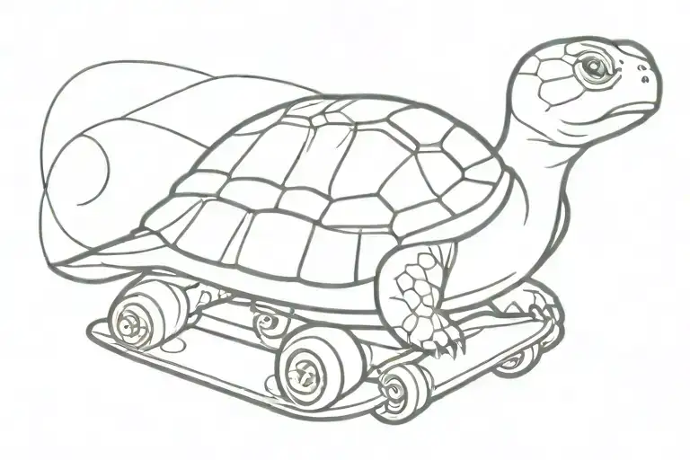 Turtle Riding A Skateboard