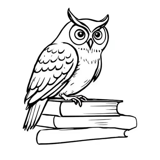 Owl On Books