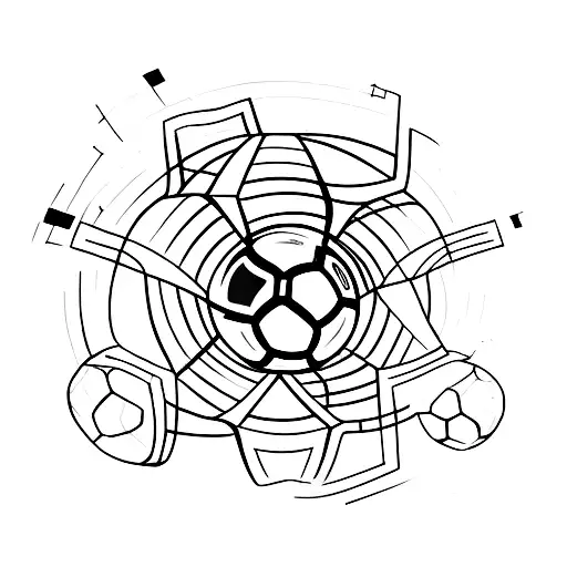 Soccer Player Kicking A Ball Made Of Obstacles