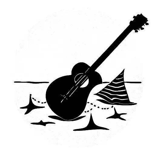 Guitar On The Beach