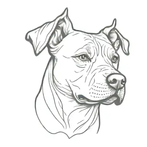 Dog Tattoo Pitbul Lab Dog Portrait