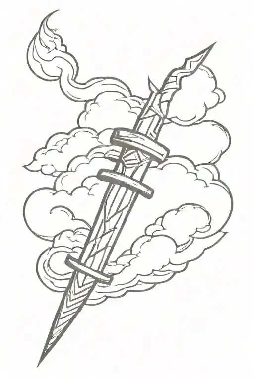 Dagger With Storm Clouds
