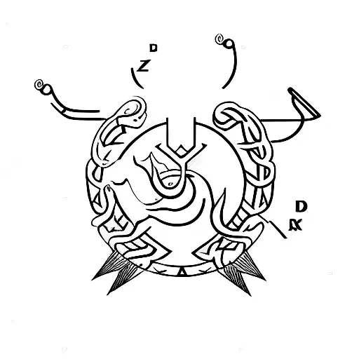 Taurus Sign With Zodiac Arrow