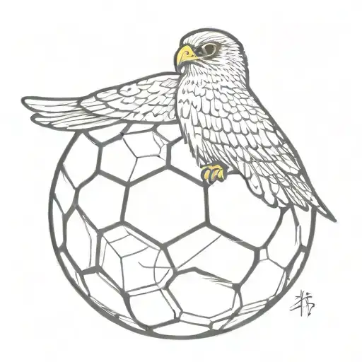 Black And Gold Falcon On A Soccer Ball