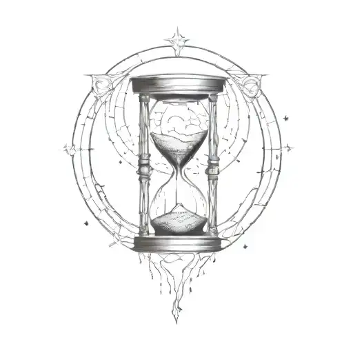 An Hourglass Falling Into The Universe Coming