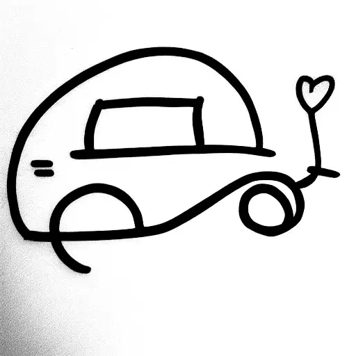 Car Drawn By Child From The Side
