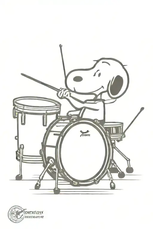 Snoopy Playing Drums