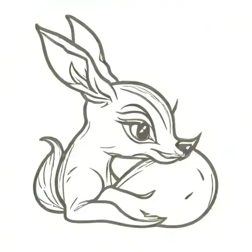 Bambi The Disney Character With Eating A Small Maltese Pear