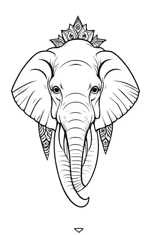 Elephant Head With South African Patterns Around And African Vibes