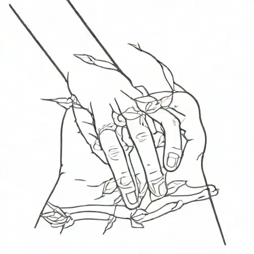 Fine Line Open Hands Holding The Words Joy