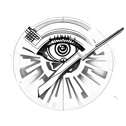 Cyber Sigilism Eye With Sword Through It