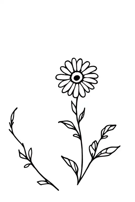 Vines With A Single Daisy Flower