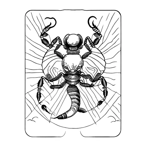 Vintage Scorpion Tarot Card