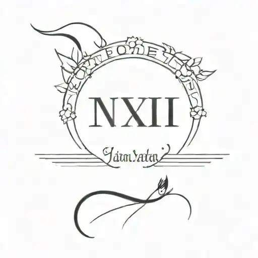 Roman Numeral Date With Only Dog Ears On Either Side