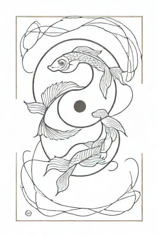 Carpe Khoi Fish Ying Yang