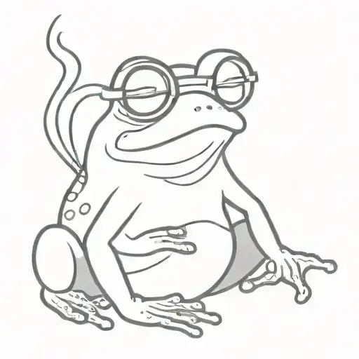 Frog In Glasses Cigarette