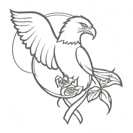 Eagle Holding Butterfly And Cancer Ribbon Intertwined