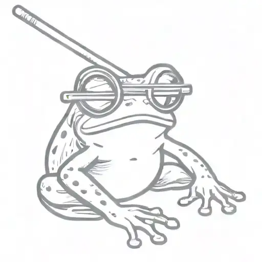 Frog In Glasses Cigarette