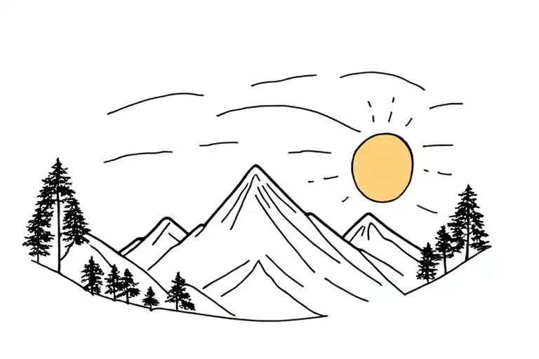 Alpes Mountain Sun Trees