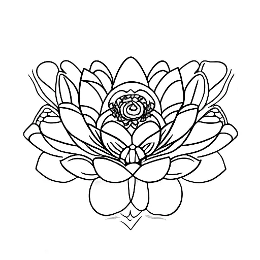 A Butterfly Resting On A Blooming Lotus Flower