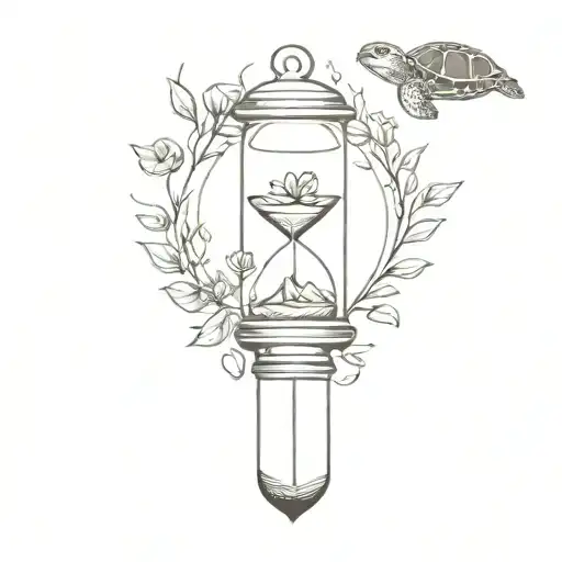 Hourglass And Small Turtle Inside