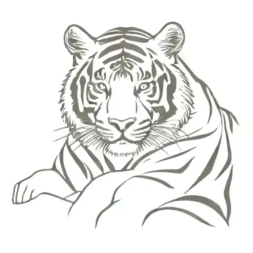 Tiger Sitting Like Good Boy