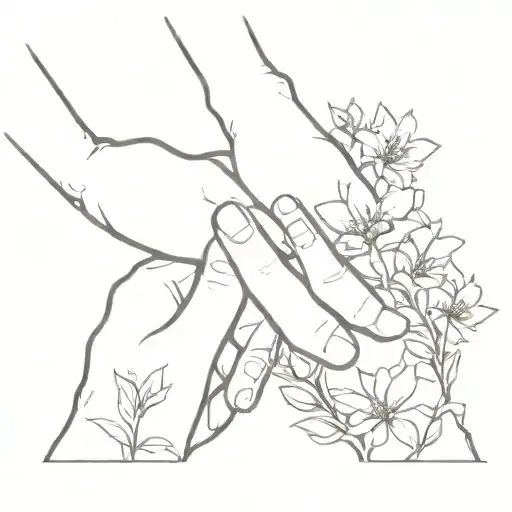 Dactilar In Flower Representing Father Holding Hands