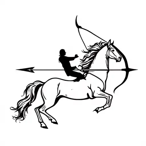 Horse With Archer Shooting An Arrow