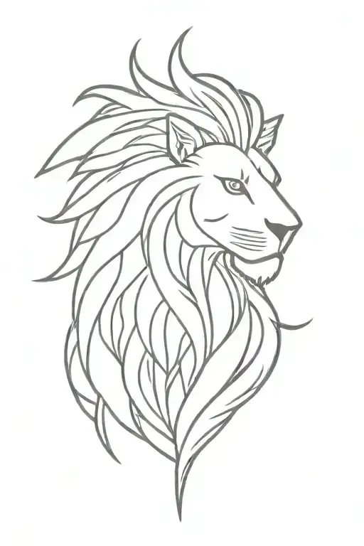 Phoenix Rising Behind A Lion Head