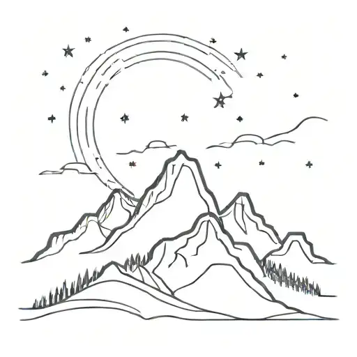 Milky Way Galaxy Rising Over Ridge Mountains