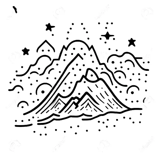 Mountain With Stars And Galaxy