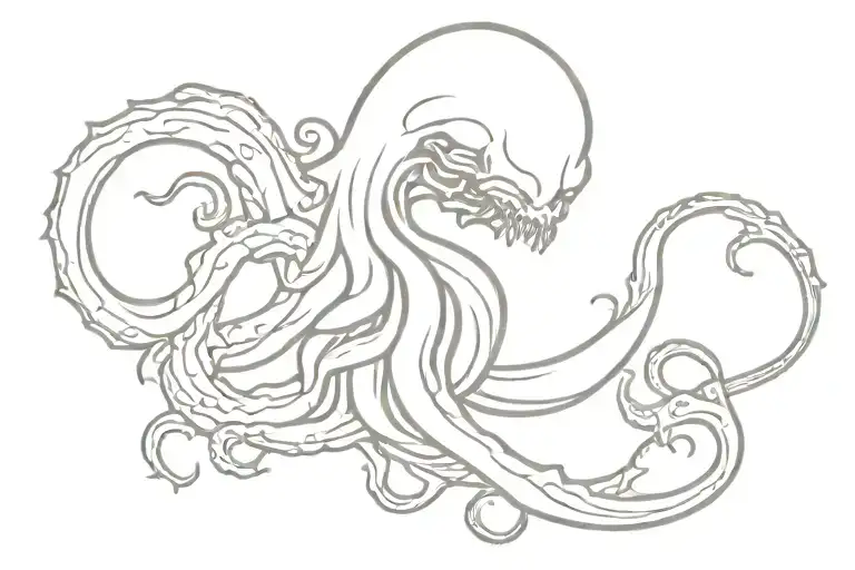 Kraken Whit Skulls