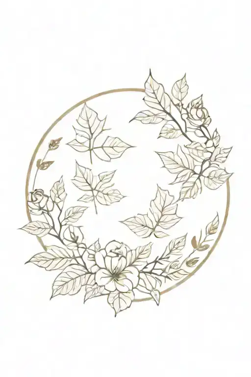 Oak Leaf And Roses Wreath