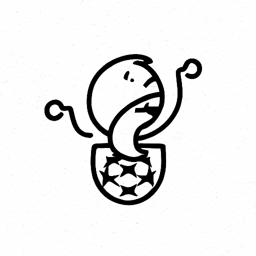 An Happy Cartoon Lemon Lifting The Uefa Champions League
