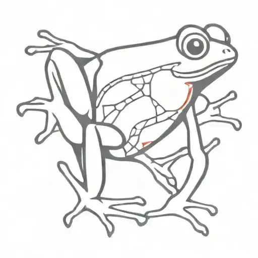 Red Frog With A Lock On Its Back