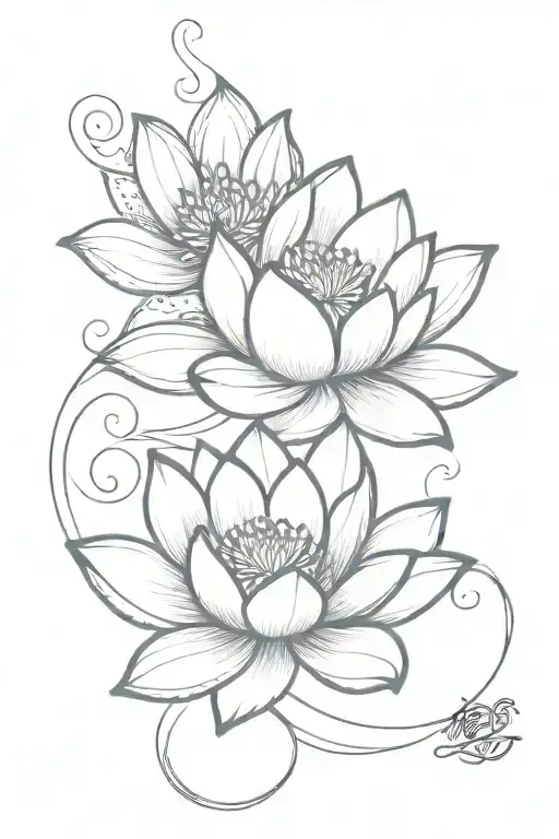 Lotus Flower And Dragon Intertwined