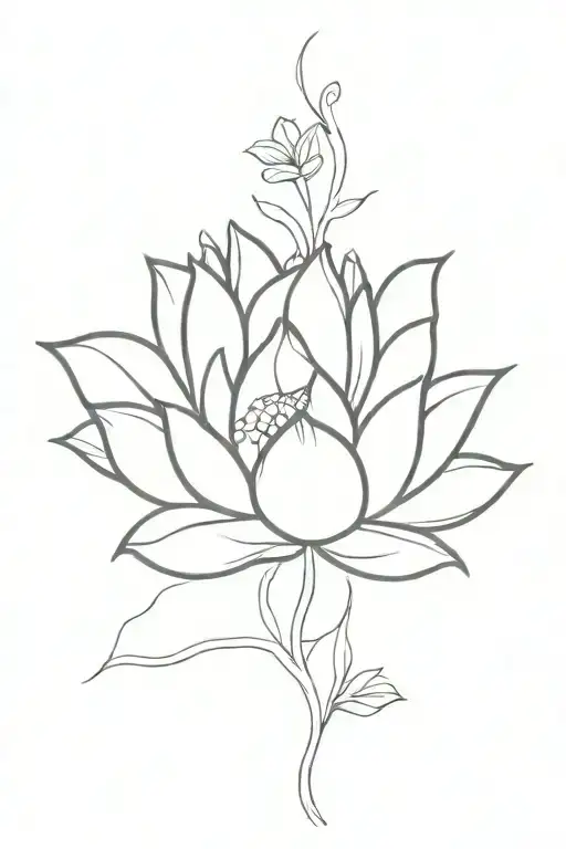 Lotus Flower And Dragon