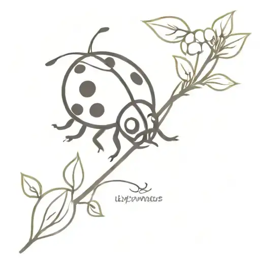 Cute Baby Ladybug Simple Elegant Minimalist With Birthdate