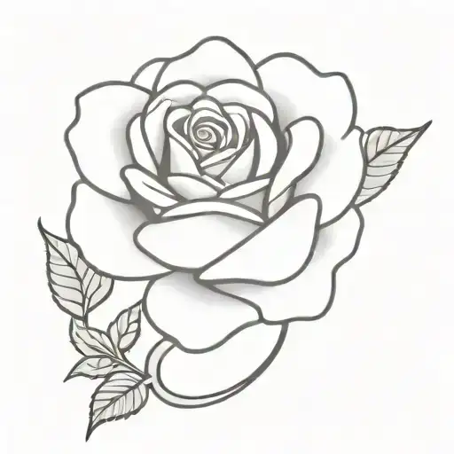 Johnny In Cursive Writing With A Rose Attached At The End