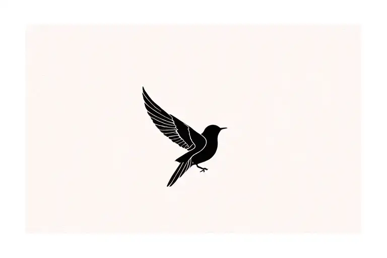 Flynig Bird Symbolizing Mourning