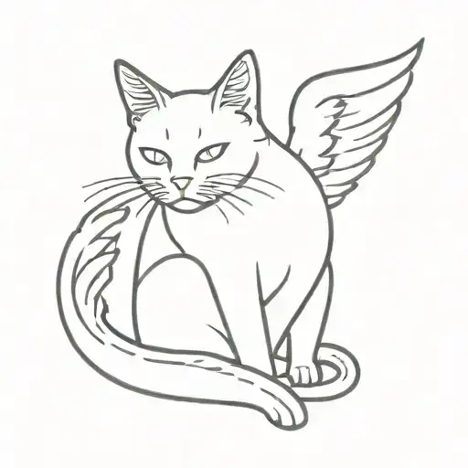 Gray Cat With Wings