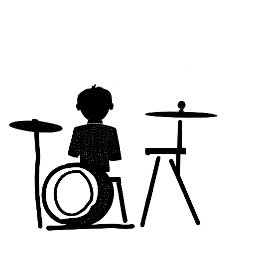A Boy And A Dog Sitting Top Of A Drum Set Sketchup