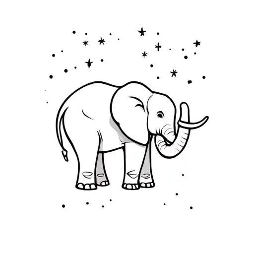 Elephant Looking At Stars