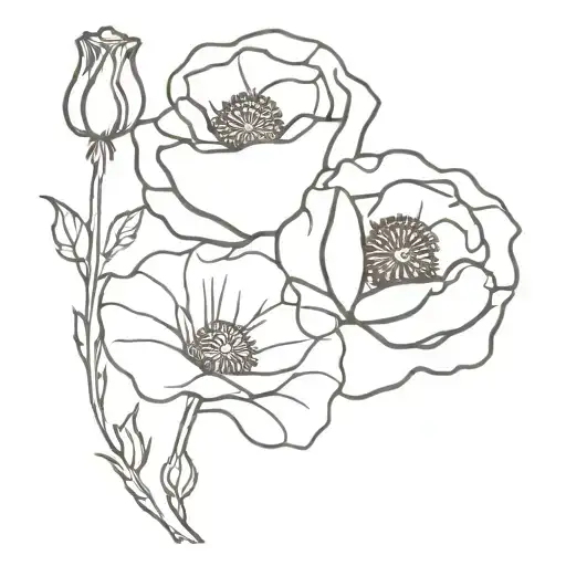 A Rose And A Poppy Flower