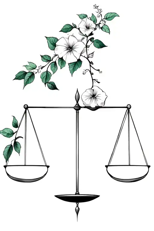 Libra Scale & Morning Glory Vine